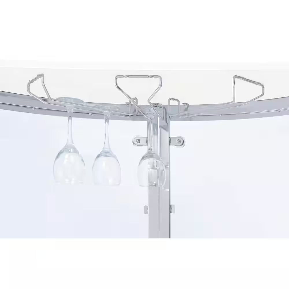 White, Chrome and Clear Home Bar Unit with Acrylic Front