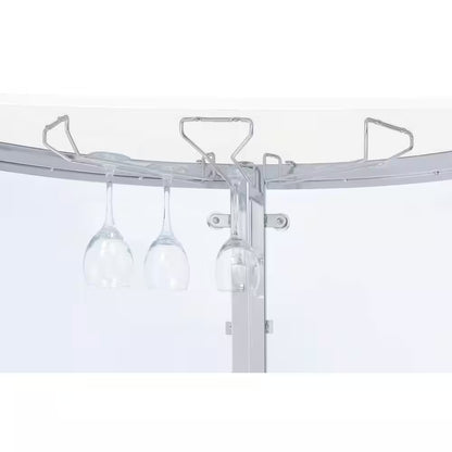 White, Chrome and Clear Home Bar Unit with Acrylic Front
