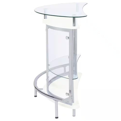 White, Chrome and Clear Home Bar Unit with Acrylic Front