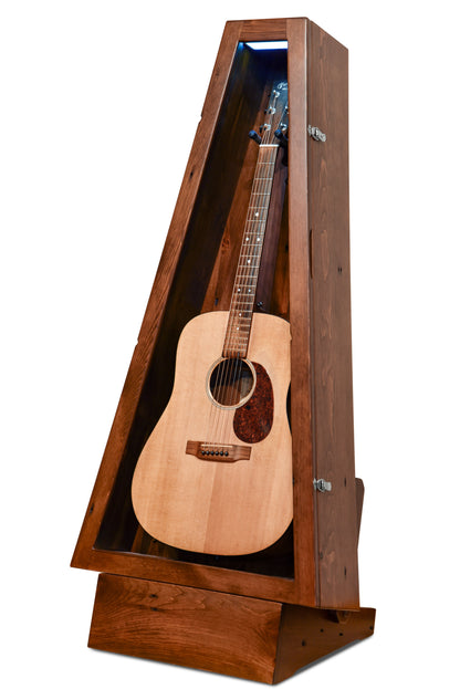 ClimaStand Triangle Humidor with Base - 300 Year Old Reclaimed Wood with Boston Stain