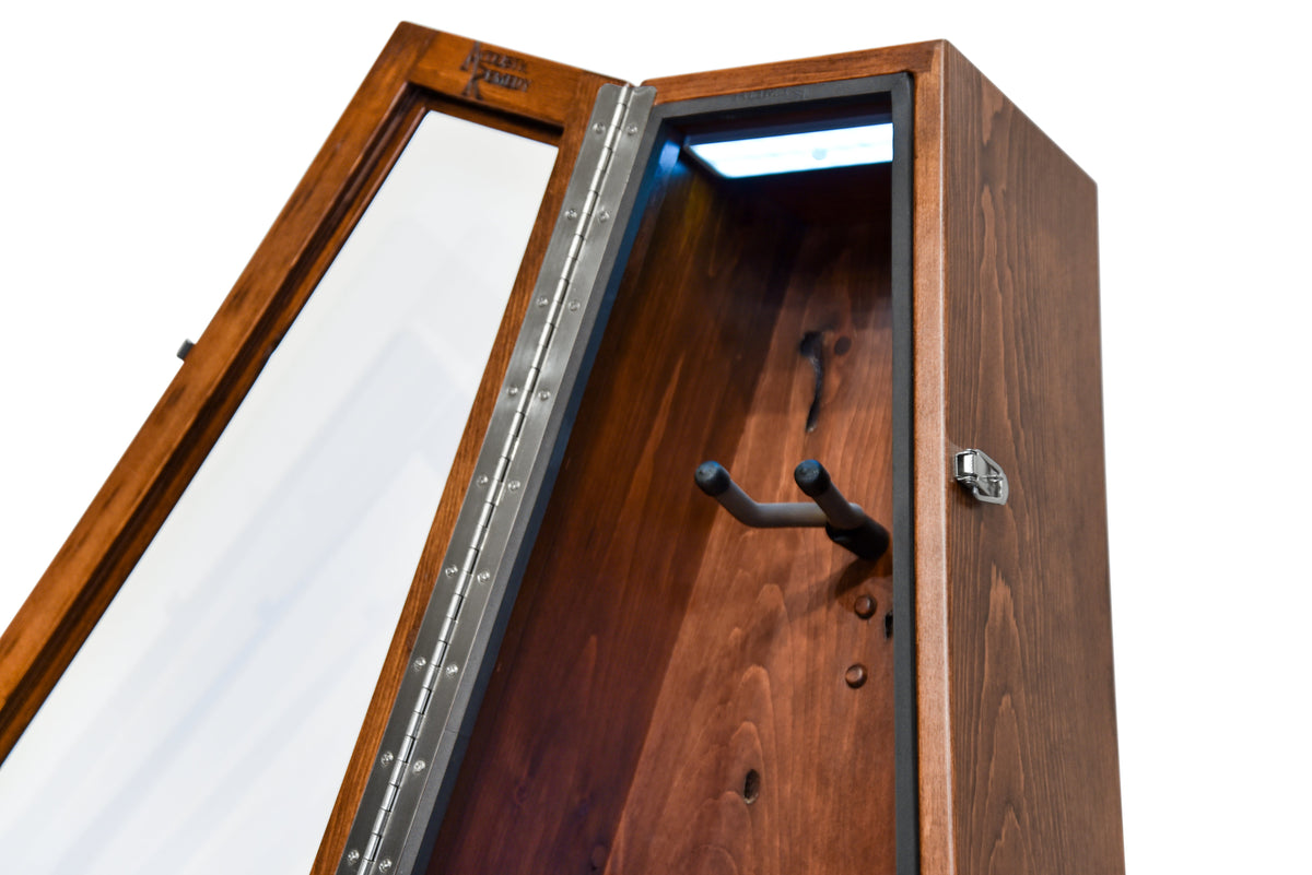 ClimaStand Triangle Humidor with Base - 300 Year Old Reclaimed Wood with Boston Stain