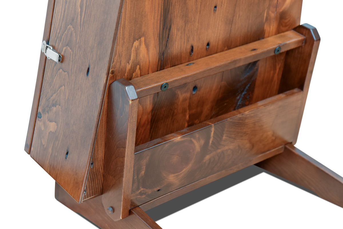 ClimaStand Triangle Humidor with Base - 300 Year Old Reclaimed Wood with Boston Stain