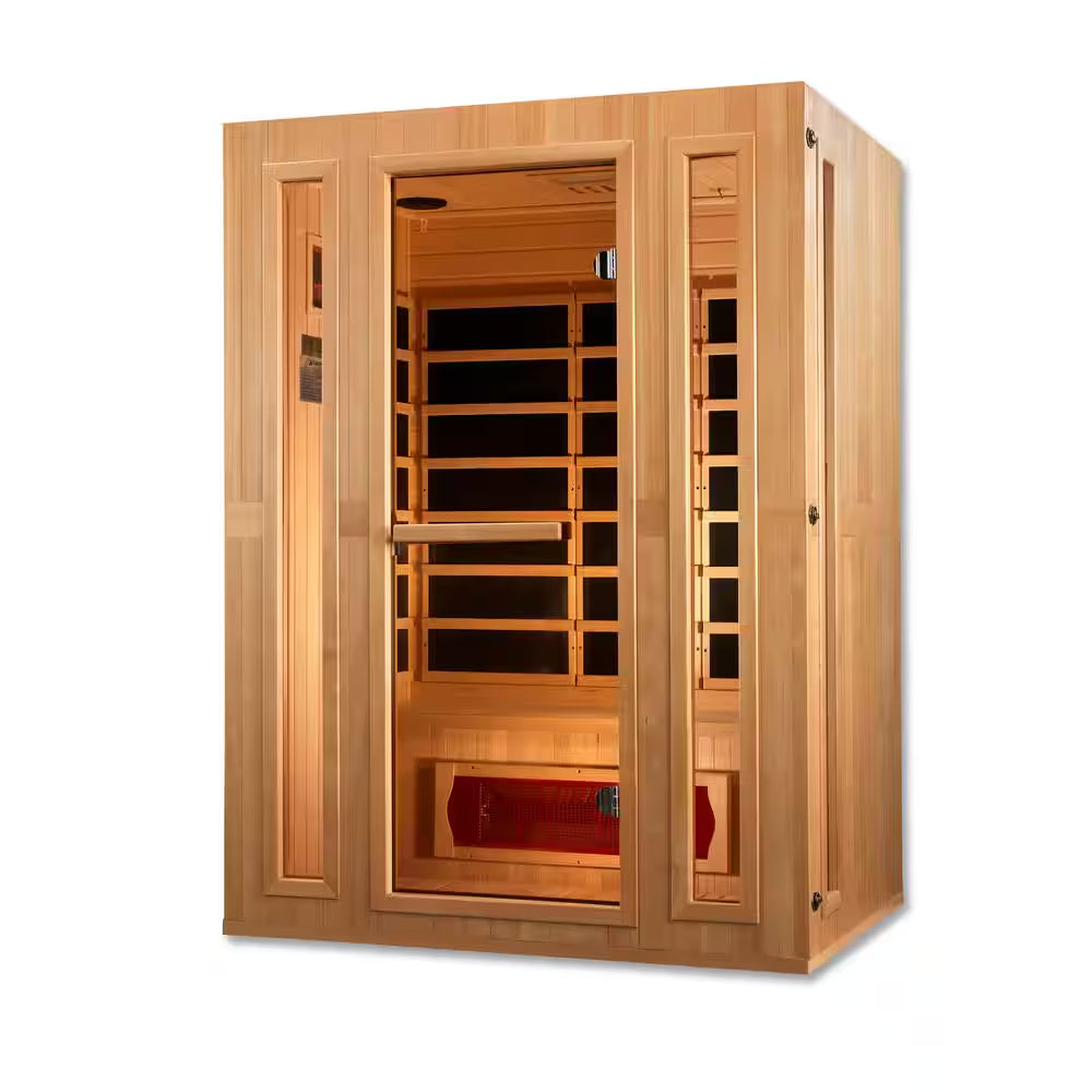 Lifesauna Infracolor 3 Person Upgraded Far Infrared Sauna with 7 Dual Tech Heaters Red Light and Chromotherapy