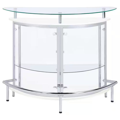 White, Chrome and Clear Home Bar Unit with Acrylic Front
