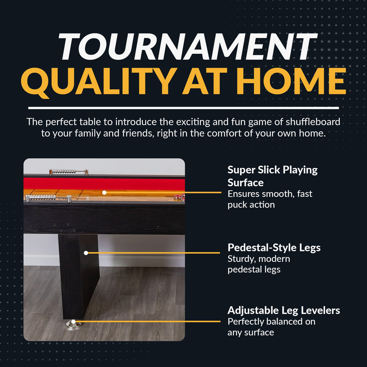Hathaway Avenger 9-ft Shuffleboard Table - Black Finish