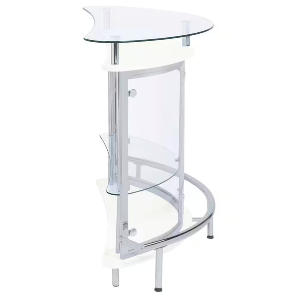 White, Chrome and Clear Home Bar Unit with Acrylic Front