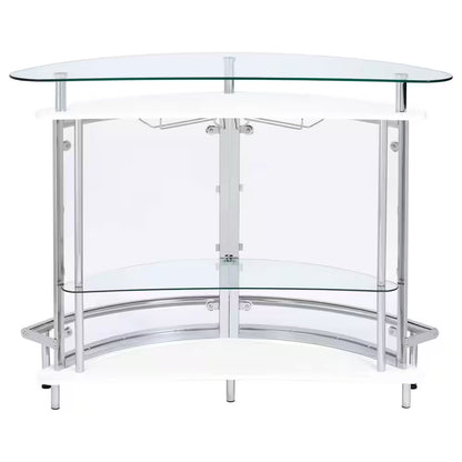 White, Chrome and Clear Home Bar Unit with Acrylic Front