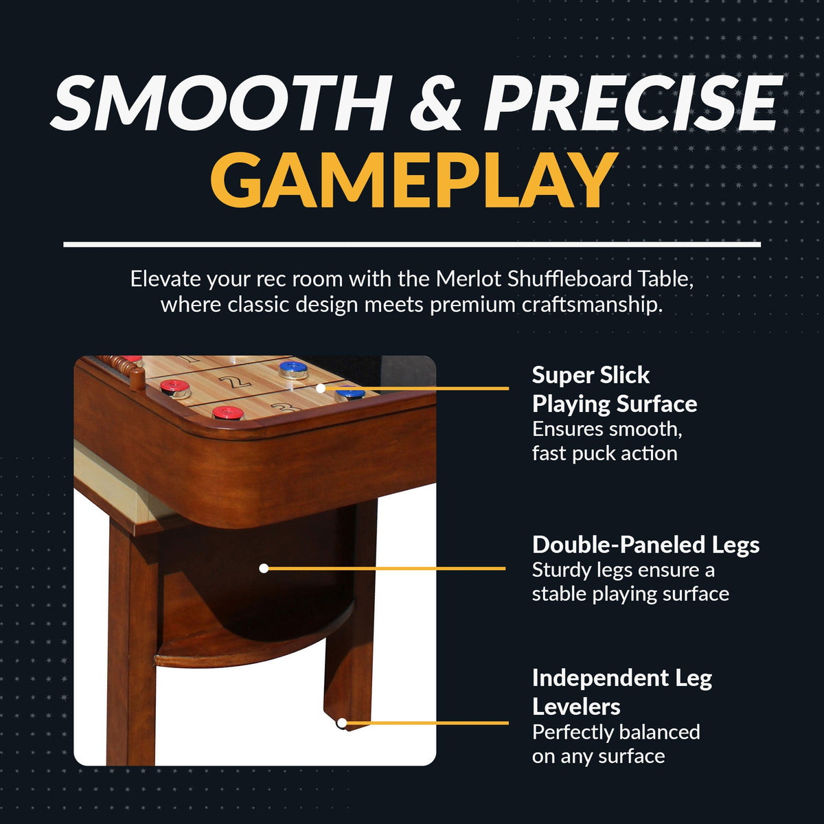 Hathaway Merlot Shuffleboard Table